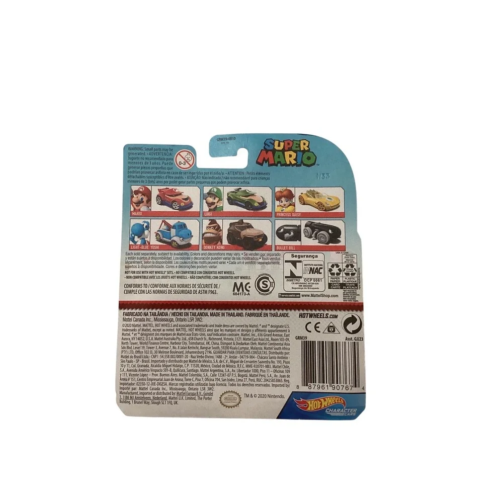 Hot‎ Wheels Super Mario Character Cars Light-Blue Yoshi Tow Truck Die-Cast GJH23